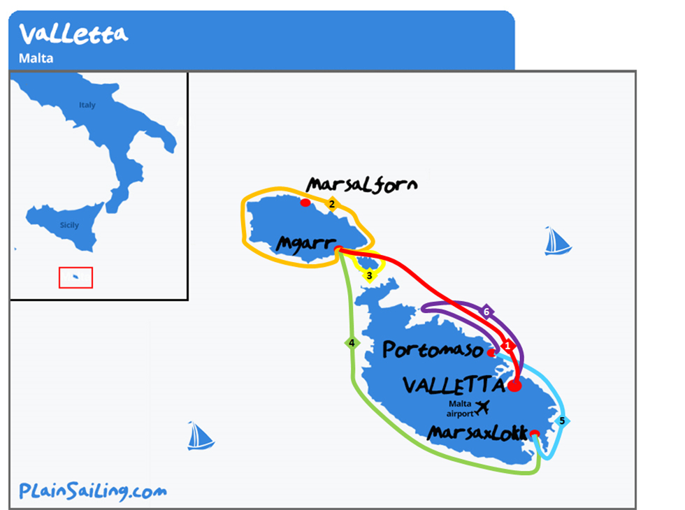 Valletta, Malta - 6 day Sailing itinerary